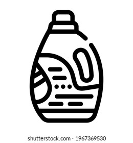 gel para el vector de icono de línea de lavado. gel para el signo de lavado. símbolo de contorno aislado ilustración negra