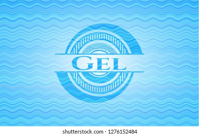 Gel water representation badge background.