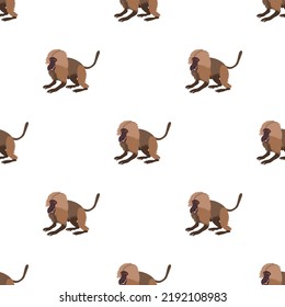 Gelada monkey pattern seamless background texture repeat wallpaper geometric vector