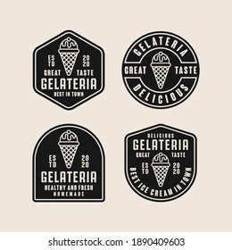 Gelateria Ice Cream Design Logo Collection