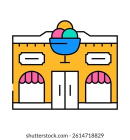 gelateria street cafe line icon vector. gelateria street cafe sign. isolated symbol illustration