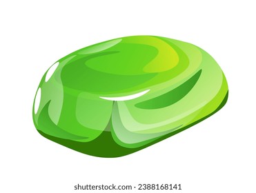 Gelatin based product, isolated chewy sugar gummy jelly candy. Tasty marmalade of square shape, product for kids. Dessert and sweets, snacks and meal from shop or store. Vector in flat style