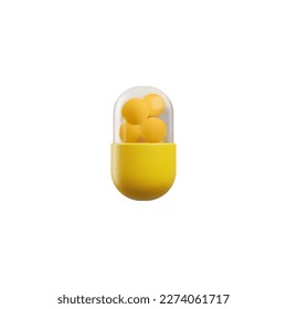 Gelatin capsule with medical drugs, realistic colorful vector illustration isolated on white background. Medicines in capsule or shell realistic mockup.