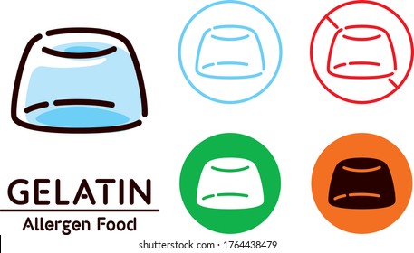 Gelatin icon / food allergy, allergen