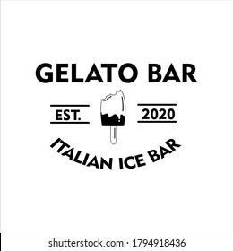 Gelato badges. Vector italian ice cream labels. Retro logo / icon, fit for cafeteria or bar