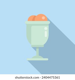 Gelato bowl cup icon flat vector. Shake milk. Ice cream product
