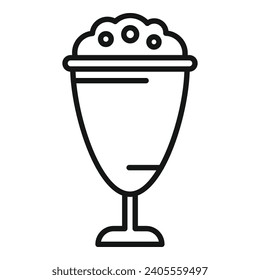 Gelato bowl cup icon outline vector. Shake milk. Ice cream product