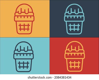 Gelato Bowl Logo Template, Simple Flat Icon of gelato,cream,dessert