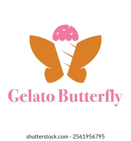 gelato butterfly flat minimalist logo design