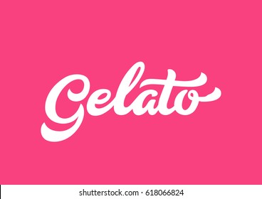 Gelato calligraphic text logo vector Lettering composition.
Creative Design calligraphy trendy vintage typography.