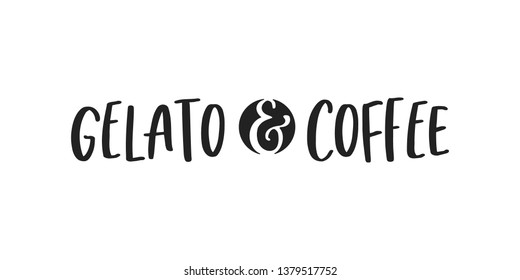 Gelato and Coffee Vector Text Typography Illustration Background