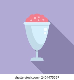 Gelato cone bowl icon flat vector. Ice cream cup. Summer product