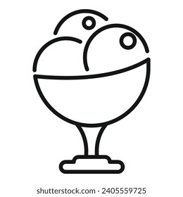 Gelato cream bowl icon outline vector. Ice cream frozen. Summer food