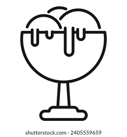 Gelato cream cup icon outline vector. Cold dessert. Sorbet drink swirl