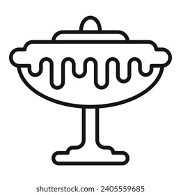 Gelato cup icon outline vector. Soft shake milk. Cup cone ice cream