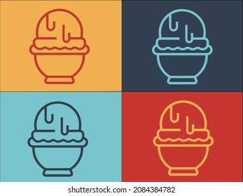 Plantilla de logotipo de postre de Gelato, sencillo icono plano de postre, gelato, lácteo