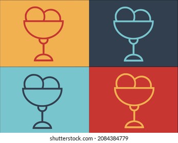 Gelato Food Logo Template, Simple Flat Icon of food,gelato,dessert