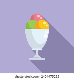 Gelato fruit sorbet icon flat vector. Ice cream soft. Frozen summer dessert