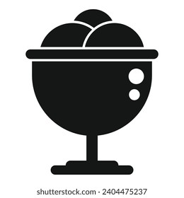 Gelato glass cup icon simple vector. Ice cream dessert. Frozen product