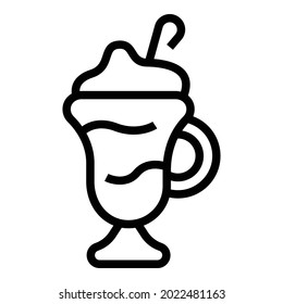 Gelato glass icon outline vector. Summer ice cream. Fruit gelato