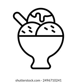 Gelato ice cream icon linear logo mark in black and white