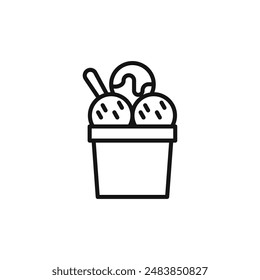 Gelato ice cream icon logo sign vector outline