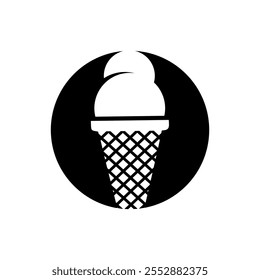Gelato ice cream logo design vector illustration template black and white hand draw