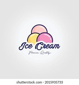 Gelato Ice Cream Logo Icon Vintage Vector Illustration Design