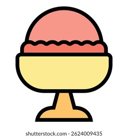 Gelato icecream icon outline vector. Sweet ice cream. Summer gelato color flat