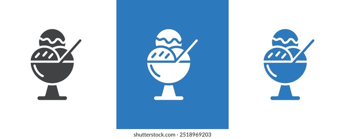 gelato ice-cream icon thin line illustration