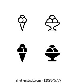 Gelato Icon Logo Vector Symbol. Ice Cream Icon