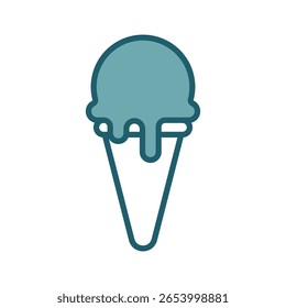 Plantilla de diseño de Vector de icono de helado simple y limpio