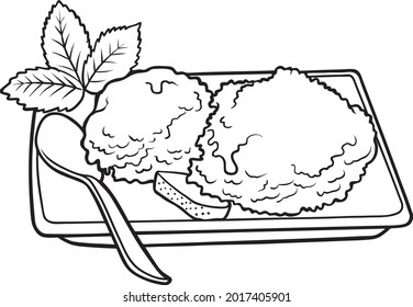 gelato line vector illustration isolated on white background