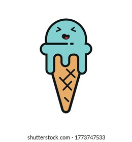 gelato logo vector. vector illustration of Italian-style ice cream. 