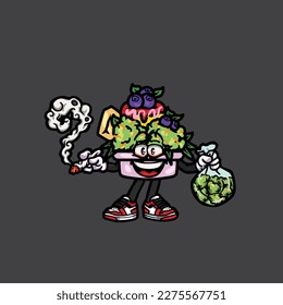 gelato nug alga vectorial flor helado cannabis bud marihuana