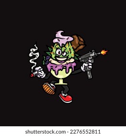 gelato nug weed vector flower ice cream cannabis bud marijuana