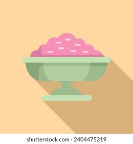Gelato pink product icon flat vector. Shake frozen milk. Summer cookie