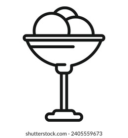 Gelato pink product icon outline vector. Shake frozen milk. Summer cookie