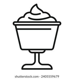 Gelato pop swirl icon outline vector. Ice cream dessert. Summer frozen product