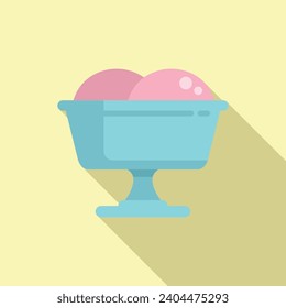 Gelato treat shake icon flat vector. Cone cup fruit. Mint product