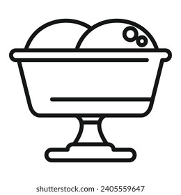 Gelato treat shake icon outline vector. Cone cup fruit. Mint product