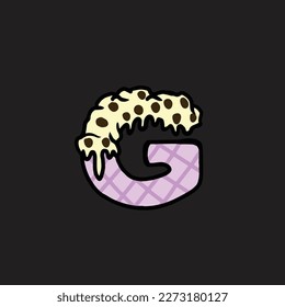 gelato vector letter g from cake strain weed food