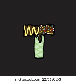 gelato vector letter t from cake strain weed food
