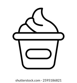 Gelato Vector Line Icon Design