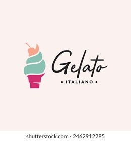 gelato vector logo. white background