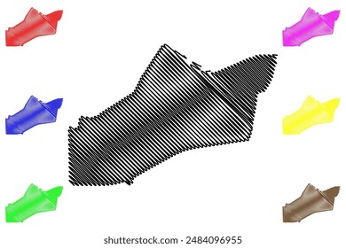 Geldrop-Mierlo municipality (Kingdom of the Netherlands, Holland, North Brabant or Noord-Brabant province) map vector illustration, scribble sketch Geldrop Mierlo map