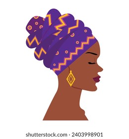 gele turban yoruba-Kulturdesign, einzelne Vektorgrafik