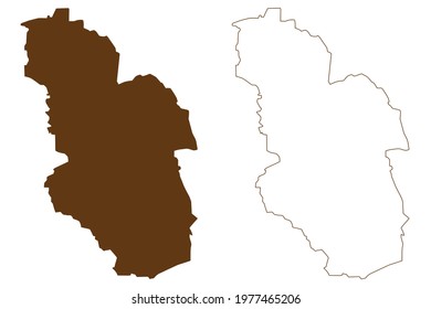 Gelsenkirchen city (Federal Republic of Germany, State of North Rhine-Westphalia, NRW, Urban district, Munster region) map vector illustration, scribble sketch Gelsenkirchen map