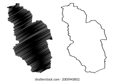 Gelsenkirchen city (Federal Republic of Germany, State of North Rhine-Westphalia, NRW, Urban district, Munster region) map vector illustration, scribble sketch Gelsenkirchen map