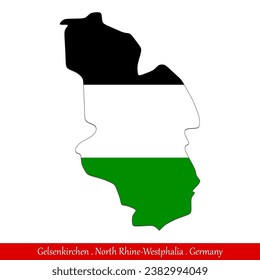 Gelsenkirchen Flag - North Rhine-Westphalia,Germany (EPS)